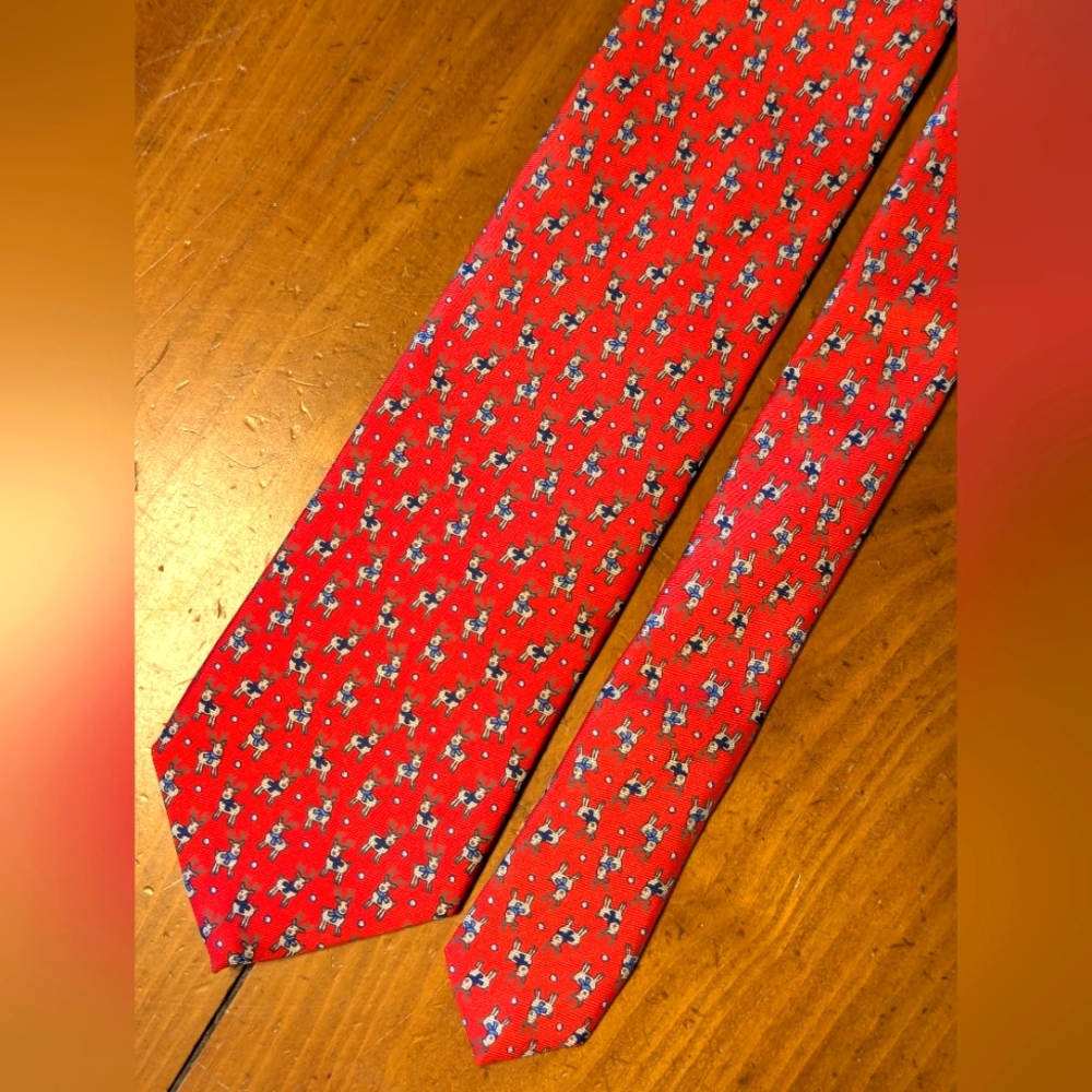 Brooks Brothers Red Reindeer Christmas Silk Tie